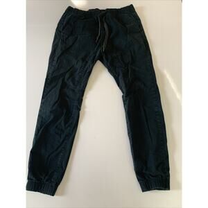 Pacsun Navy Drawstring Slim Pants Trousers Size M Faux Fly‎ Back Pockets